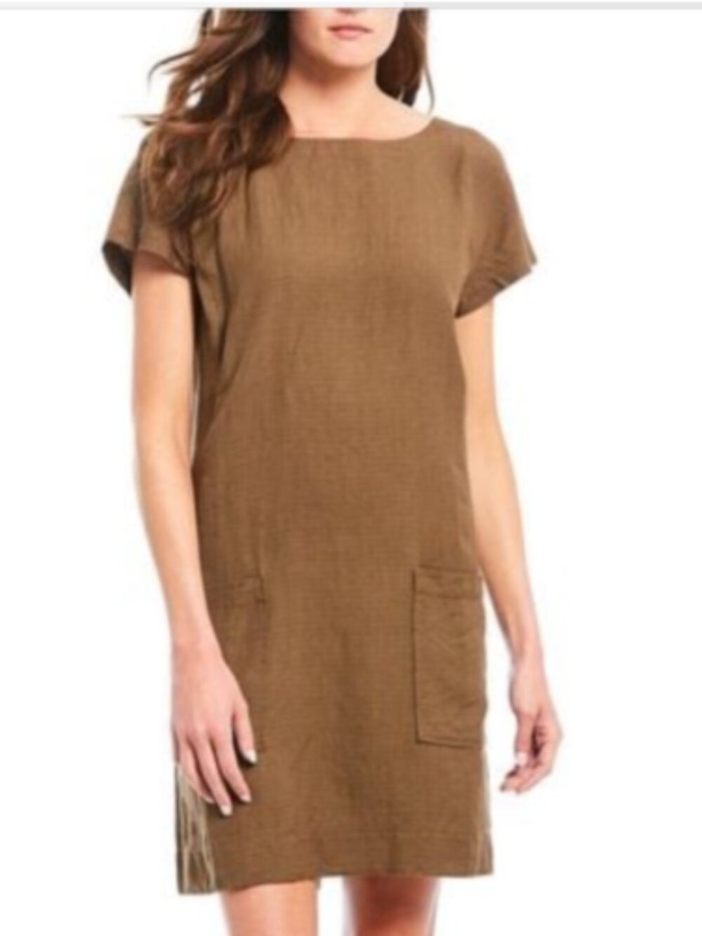 Eileen Fisher Linen Shift Dress Pockets